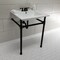 Fauceture KVPB25227W40 Dreyfuss 25" Console Sink W/SS Leg (4", 3 Hole), Wht/Blk KVPB25227W40 - alternate 7
